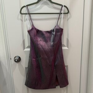 White Fox Purple Shimmer Dress